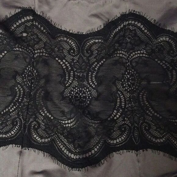 Maidenform Flexees Grey Black Lace Corset Waist Nipper Shaper Large - Picture 6 of 13